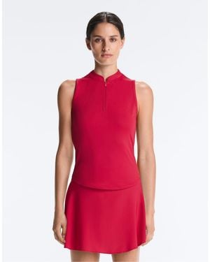 Oysho Sleeveless Half-zip T-shirt - Red