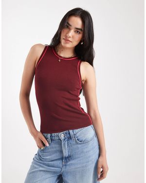 JJXX – trägertop aus strickstoff - Rot