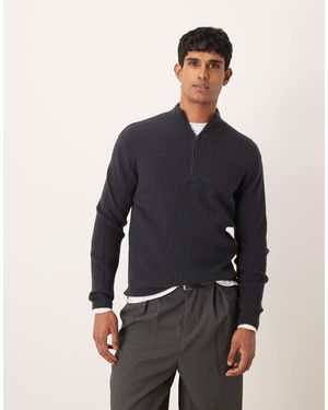 Mango – strickpullover aus wollmix - Blau