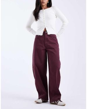 ASOS High Waist Barrel Jeans - Red