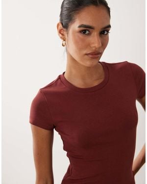 Gina Tricot Crew Neck Top - Red