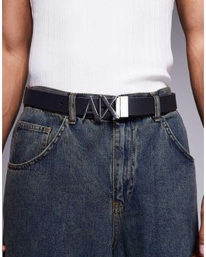 ARMANI EXCHANGE Omkeerbare Riem Met Logo - Blauw