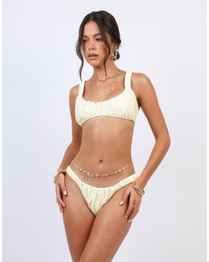 SIMMI Ruched Detail Bikini Bottoms - Yellow
