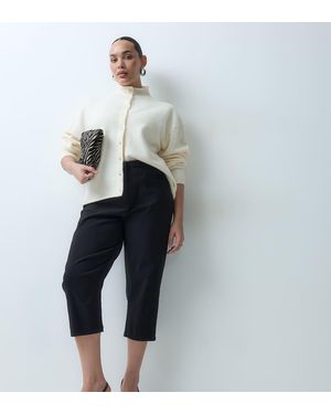 ASOS Asos Design Curve Bengaline Capri Trouser With Side Panel Details - Blue