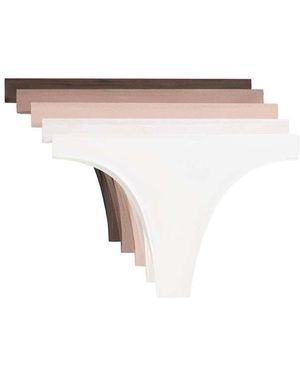 Oysho 5 Cotton Blend Brazilian Briefs - White