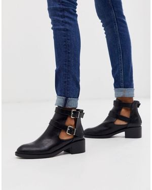 Glamorous Black Cut Out Biker Boots