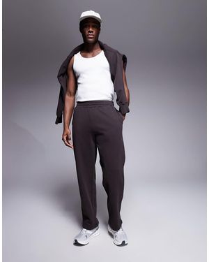 4505 Joggers Marrón Lavado De Pernera Ancha De Algodón Grueso Con Acabado De Secado Rápido Icon De - Negro