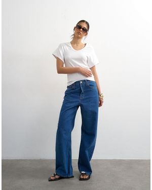 TOPSHOP Column Mid Rise Jeans - Blue