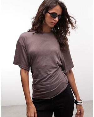 Weekday – leicht durchscheinendes, tailliertes t-shirt - Lila
