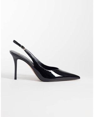 Mango Faux Leather Slingback Heeled Court Shoe - Black