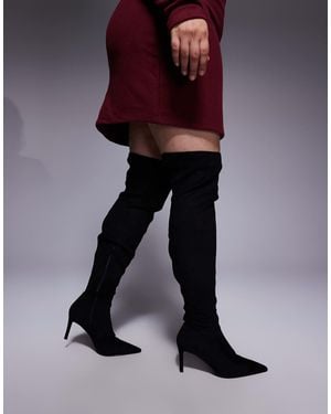 ASOS Curve Kalani High Heeled Over The Knee Boots - Black