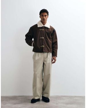 Prohibited Giacca Varsity Stile Duffle Con Fibbie Da Pompiere - Marrone