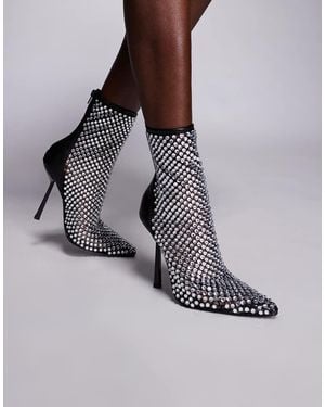SIMMI Botines Negros De Tacón Alto Con Strass Yaa De Simmi London