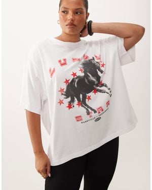 ASOS Asos design curve oversize-t-shirt mit lucky-star-rodeo-grafik - Natur