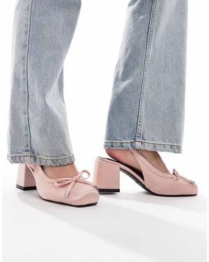 Raid Emilia Ballet Low Block Heel Shoes - Grey