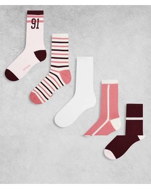 Cotton On 5 Pack Socks - Metallic