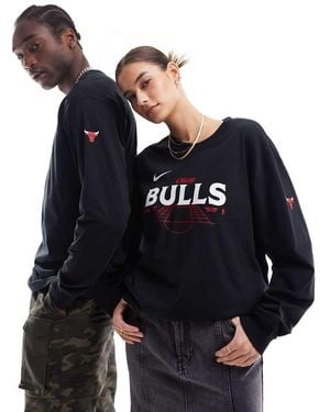 Nike Basketball Nba Chicago Bulls Logo Long Sleeve - Blue