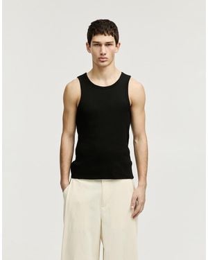 Pull&Bear Top Senza Maniche A Coste - Bianco