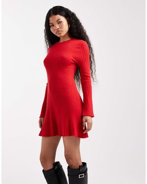 Only Petite Mini Knitted Skater Dress - Red
