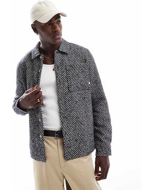 Farah Davies Chevron Overshirt - Grey