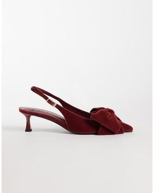 ASOS Stardust Bow Detail Slingback Kitten Heels - Brown