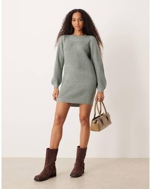 Jdy Boat Neck Knitted Mini Sweater Dress - Black
