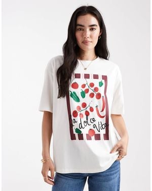 Threadbare Cotton Short Sleeve Dolce Vita Graphic T-Shirt - White