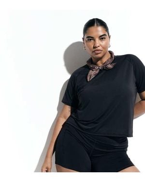 4505 Curve Nylon Performance Mesh Quick Dry Running T-Shirt - Black