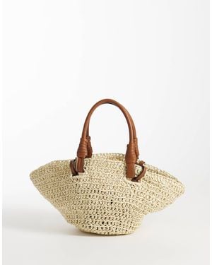 Mango Teen Raffia Cross Body Bag - Metallic