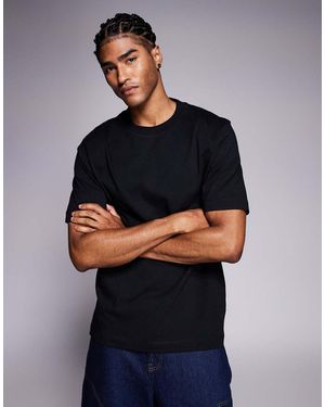 River Island Camiseta Negra De Corte Estándar De - Azul