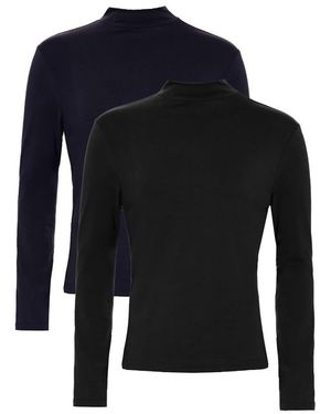 French Connection 2 Pack Cotton Turtle Neck Long Sleeve Tops - Blue