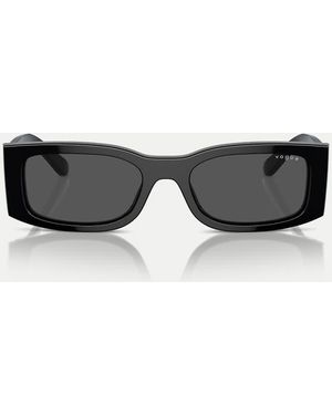 Vogue Rectangle Sunglasses With Lens - Black