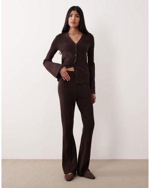 ASOS Ribbed Fit And Flare Co-ord - Brown