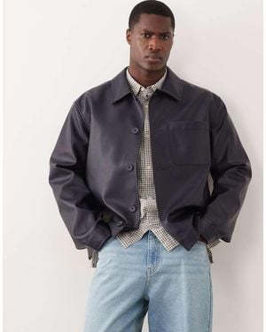 ASOS Shacket Van Imitatieleer - Blauw