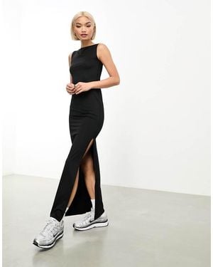 Weekday Annie Boatneck Maxi Dress With Side Split - White