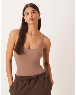 agon® Square Neck Bodysuit - Brown