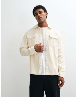 Jack & Jones Double Pocket Cord Overshirt - White
