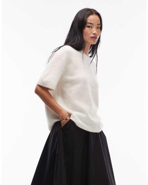 ARKET Jersey De Manga Corta De Mezcla De Lana Y Lana De Alpaca De - Blanco