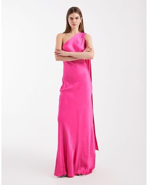 Maids To Measure Bridesmaid One-shoulder Scarf Maxi Dress - Pink