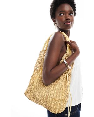 Pull&Bear Sac porté épaule en rotin - Neutre
