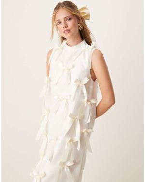 Sister Jane Snowdrop All Over Bow Midi Dress - Natural