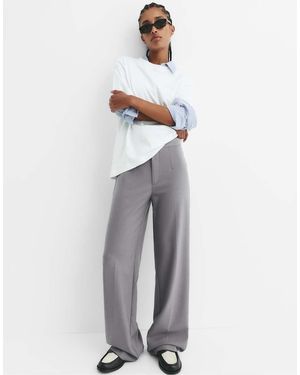 Pull&Bear High Waist Smart Trousers - White