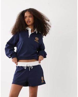 Polo Ralph Lauren Wimbledon Capsule Rugby Shorts With Crest Embroidery - Blue