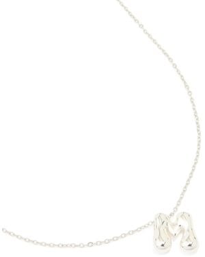 Lovisa Collier en acier inoxydable étanche avec grande lettre m bombée - Blanc