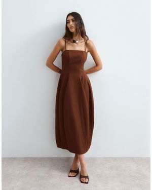 ARRANGE Structured Cami Tulip Midaxi Dress - Brown