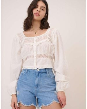 Nobody's Child Embroidered Shorts - Blue