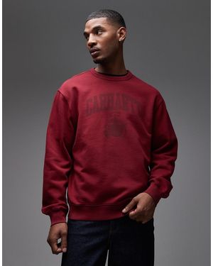 Carhartt Faded Pond Corps Oversized Pullover Sweatshirt - Red
