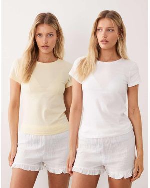 ASOS 2 Pack Pyjama T-Shirts - White