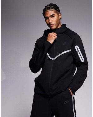 Nike Tech Fleece Reflective Full Zip Hoodie - Black