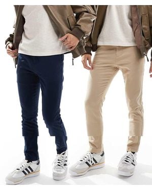 ASOS 2 Pack Skinny Chinos - White